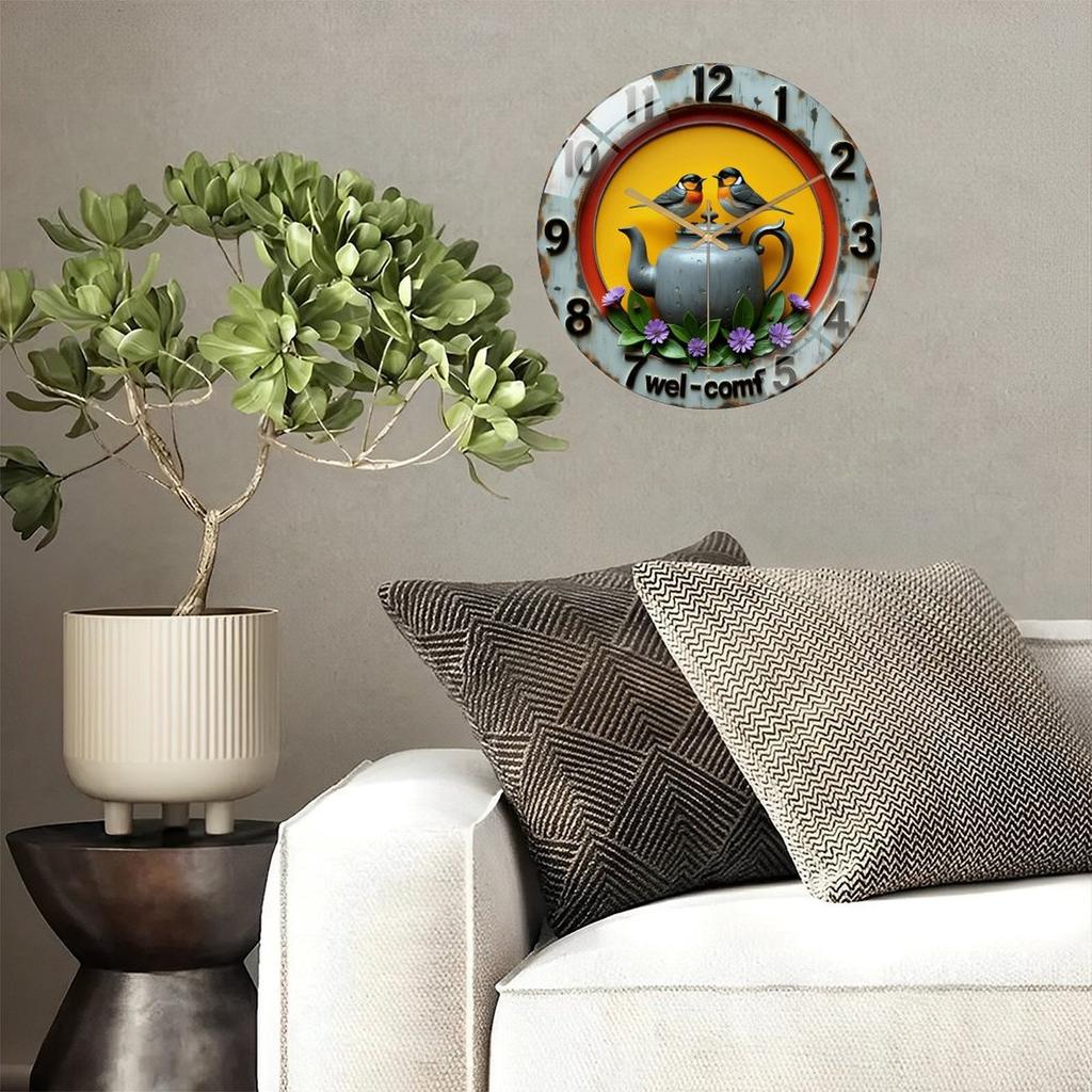 Elegant Living Space 30x30cm Round Glass Wall Clock Adding a Touch of Sophistication