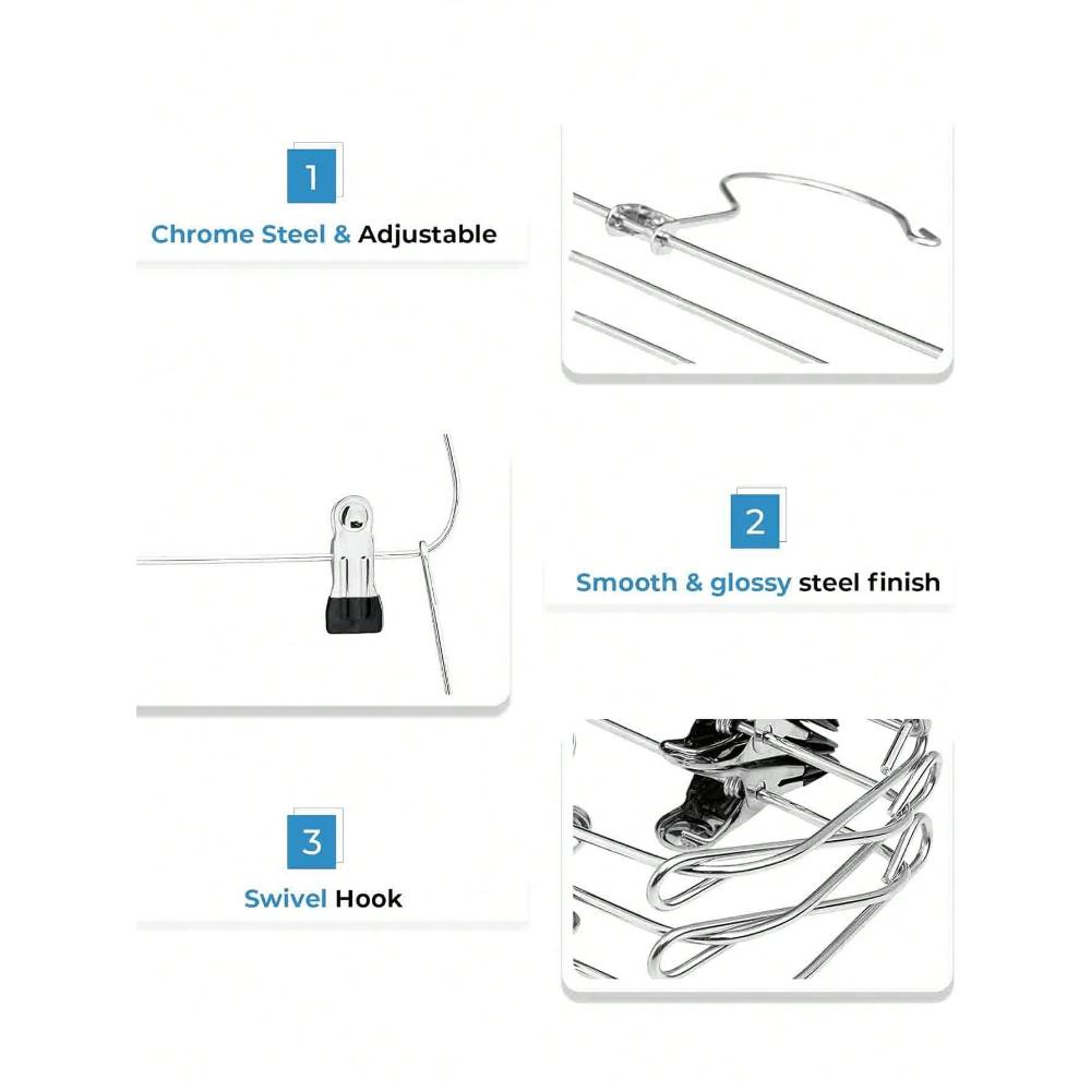 Многослойная многофункциональная вешалка для одежды с прищепками для брюк и юбок 1 шт.
