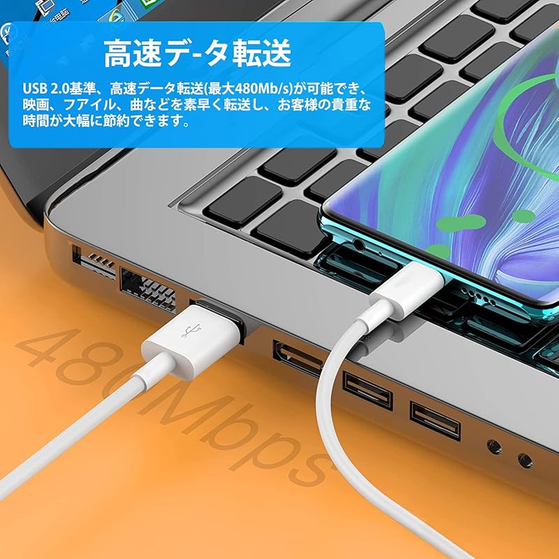 Кабель USB Type C 2 м [2 шт., Белый] LpoieJun Type C (USB-A-C) Кабель Прочный ПВХ-материал Сверхбыстрая зарядка с выходом 2 А Совместимость с USB2.0