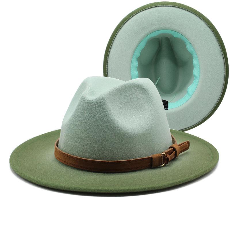 Соответствие цветов постепенное изменение цвета джазовая шляпа женская модная шерстяная шляпа цилиндр мужская уличное солнцезащитное колье