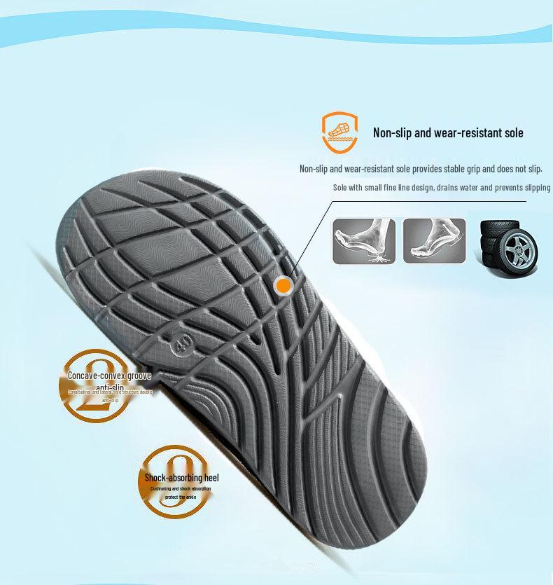 Plus Size Arch Support Two-Color Men's Non-Slip Thick Sole One-Strap Home Sandals