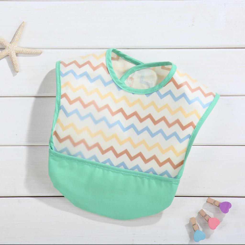 Водонепроницаемый детский слюнявчик с карманом - Дизайн, не требующий стирки