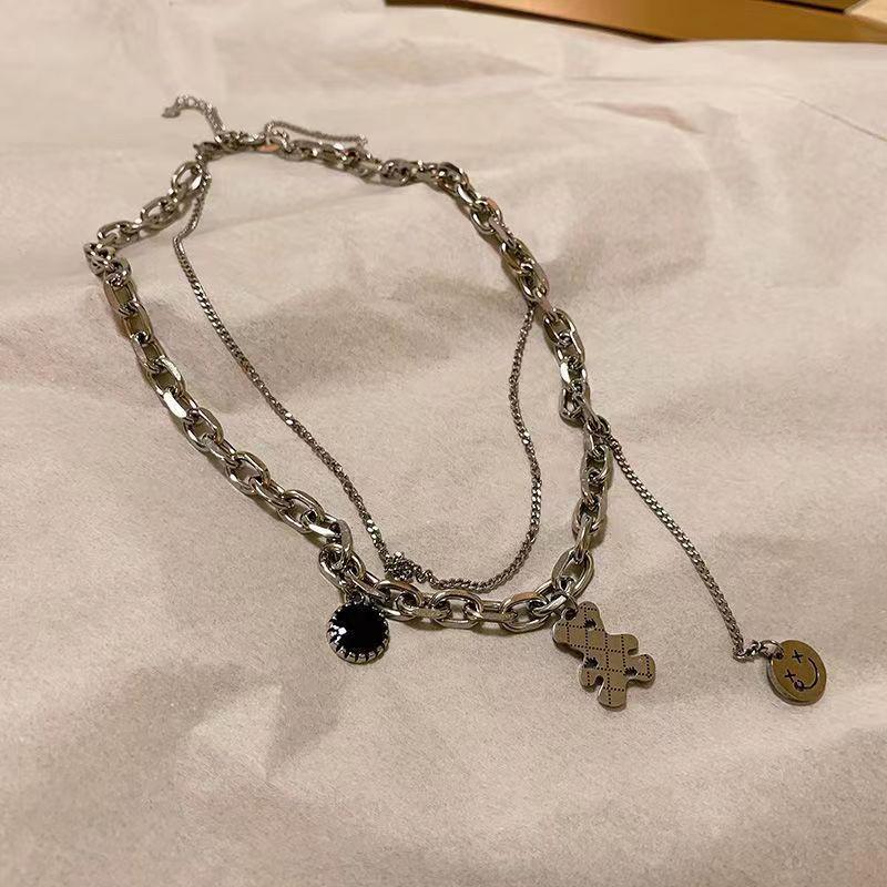 Корейское трендовое многослойное колье-бабочка на ключицу для женщин - нишевый хип-хоп стиль