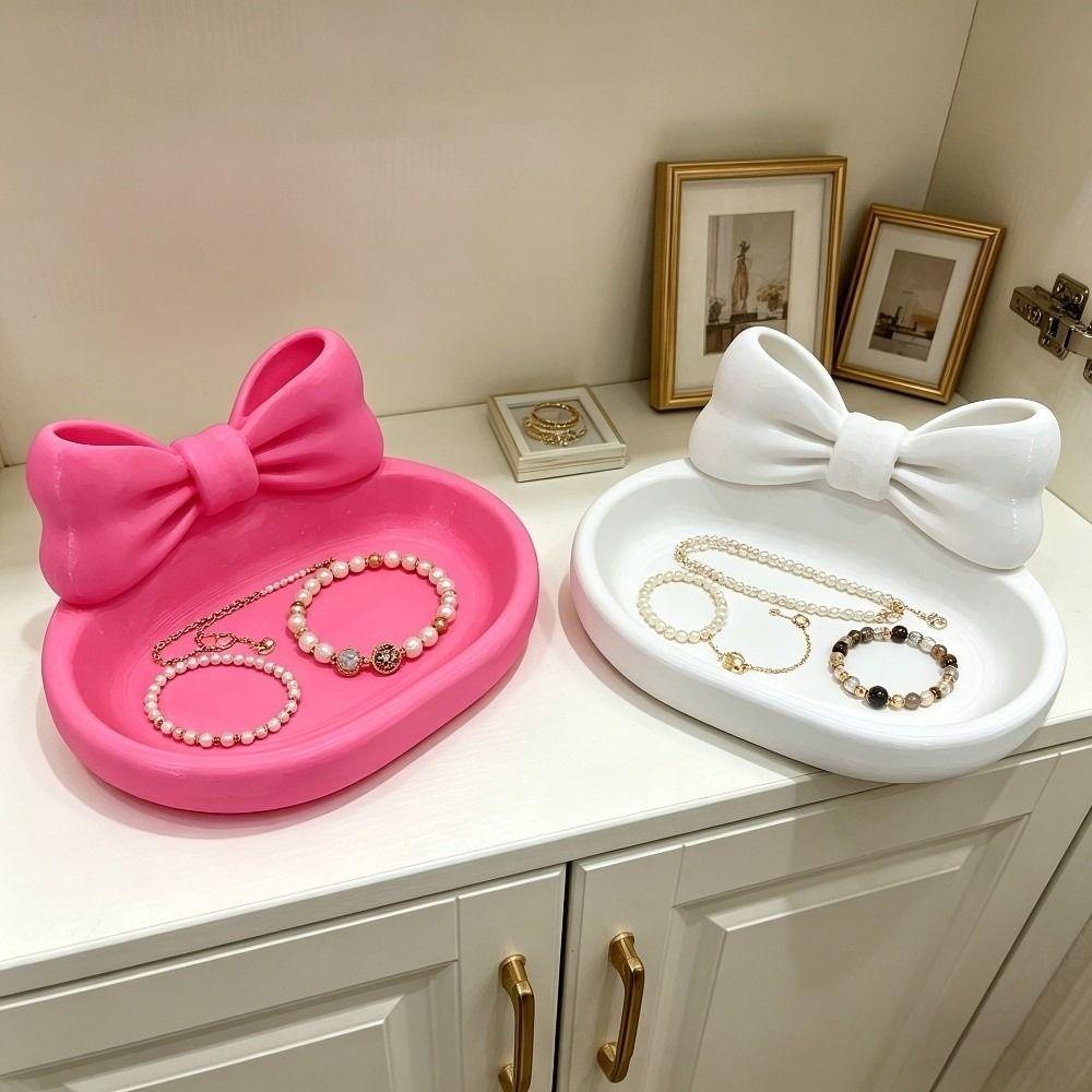 3D Printed Bow Jewelry Tray Love Heart Shell Shape Trinket Dish Ring Holder Dorm