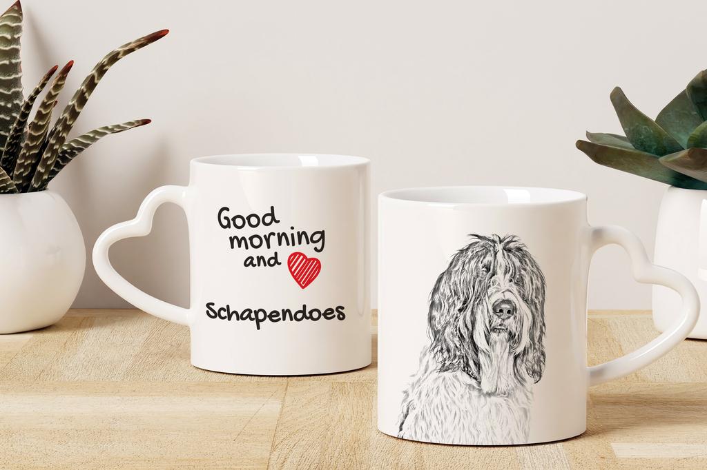 Schapendoes, Dutch Sheepdog, Nederlandse Schapendoes - cup with a dog, adorable cup with a heart-shaped handle, universal gift from the Art-Dog brand