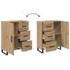 Highboard with Drawers 2 pcs Artisan Oak Wood Based Material
