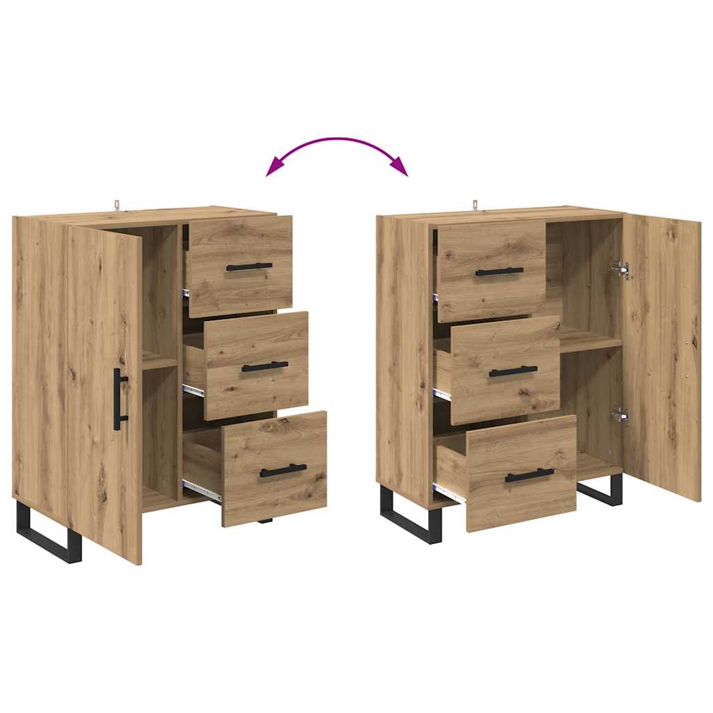 Highboard with Drawers 2 pcs Artisan Oak Wood Based Material