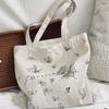 New Printed Butterfly Shoulder Canvas Bag Women's Small Satchel Lazy Student Large Capacity Canvas Bag