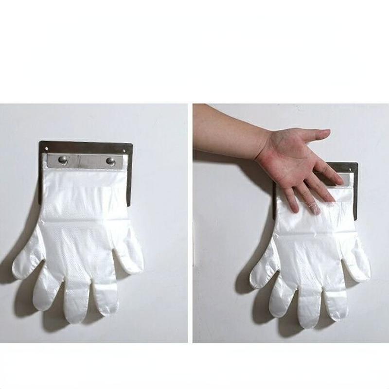 Stainless Steel Disposable Gloves Hole Hanging Gloves, Punch Free, Restaurant Gloves Rack, Wall Mounted, Food Grade, Thickening