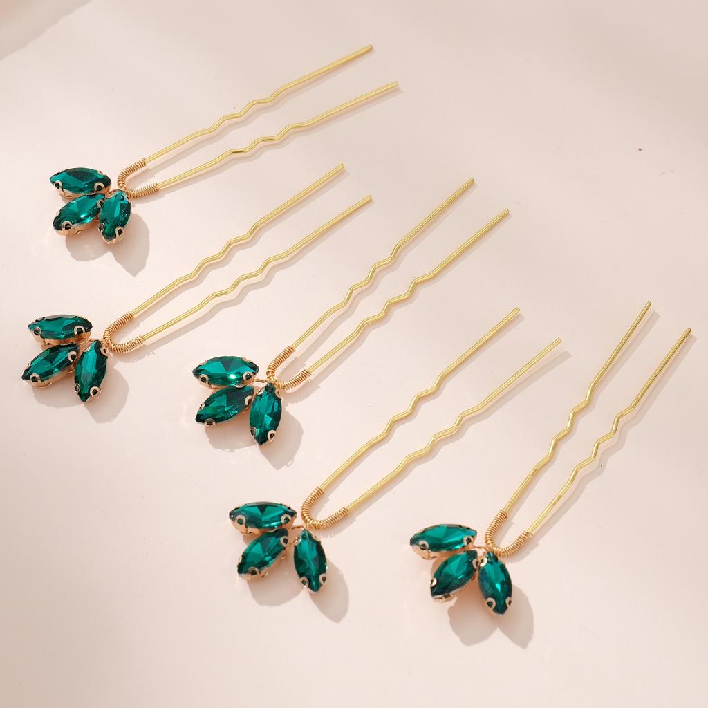 Ретро аксессуары для волос свадебный набор шпилек свадебная фотосъемка фото аксессуары для волос зеленая страза U-образная шпилька