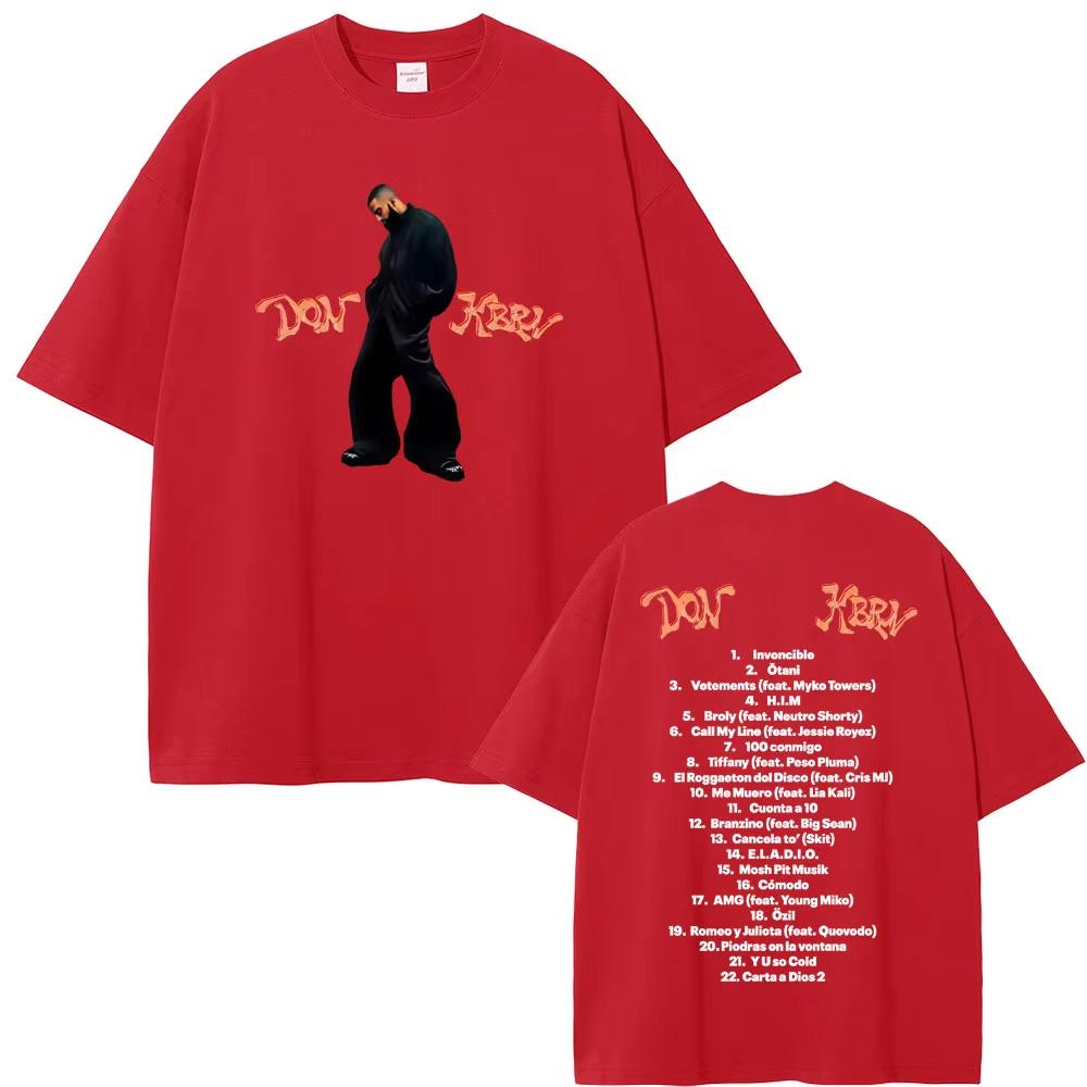 Rapper Eladio Carrion 2025 New Album DON KBRN Print Tshirt Summer Men Women Fashion Hip Hop Oversized T-shirt Male Casual Tees