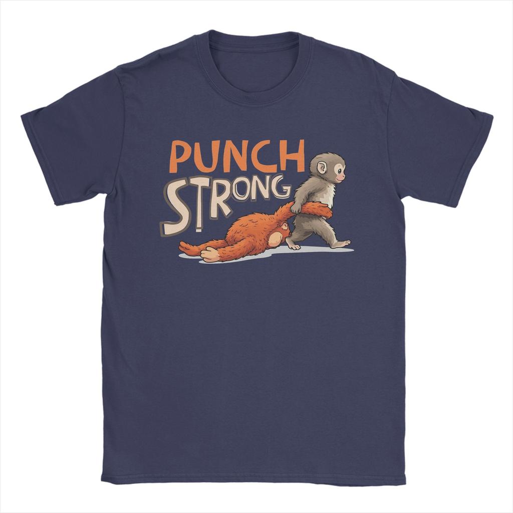 Unisex TShirt Baby Monkey Punch Strong Funny Cotton Tees Short Sleeve  T Shirts Round Collar Clothing Printed