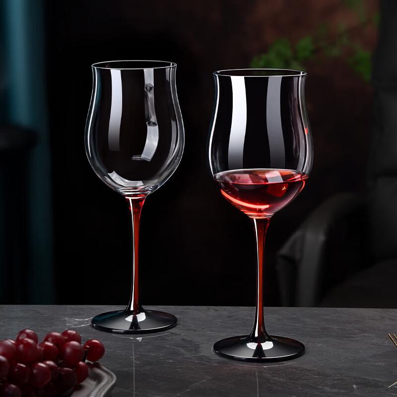 OLOEY Light Luxury Red Rose Wine Glass Set