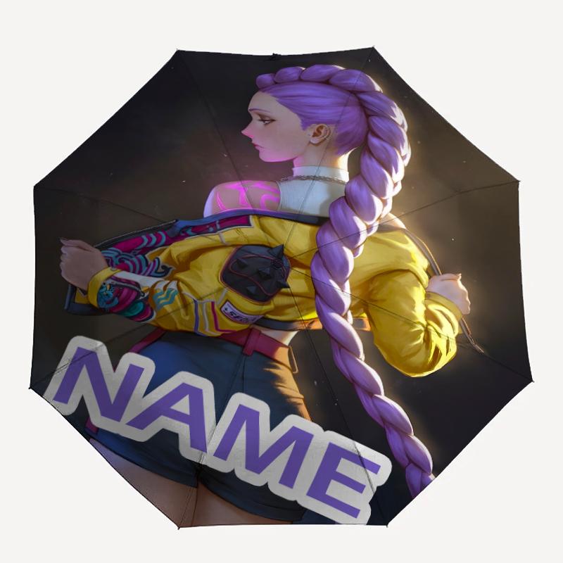 Personalized Name K-KPop Demon Hunters Print Umbrella - Automatic Open/Close, Eight-Rib Durable Frame, Automatic Folding Umbrella