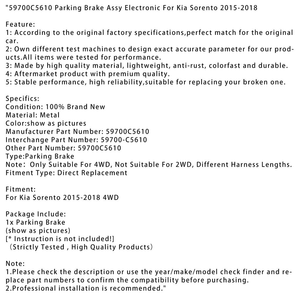 59700C5610 Электронный стояночный тормоз для Kia Sorento 2015-2018 4WD