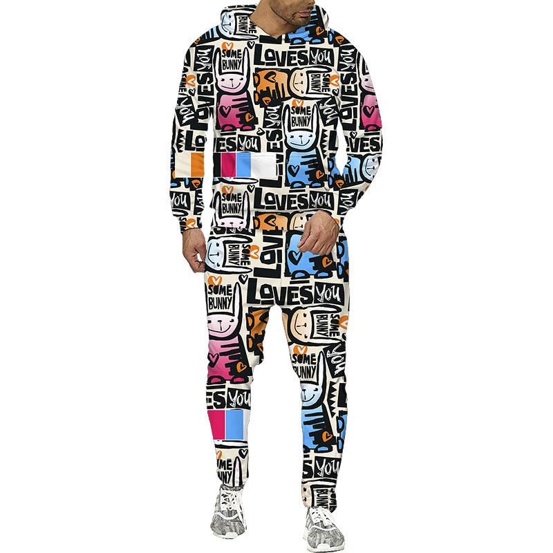 Новинка 2024 года, спортивный костюм для мужчин и женщин, повседневный спортивный костюм с длинным рукавом и капюшоном, мужские толстовки из двух предметов + брюки, костюм в стиле хип-хоп, модная уличная одежда, мужские комплекты