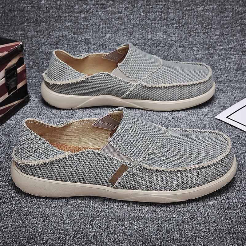Fashion Spring Summer Comfortable Casual Shoes Lightweigh Mens Canvas Shoe for Men Slip-On Brand Fashion Flat Loafers Shoes Masculino