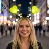 One-button Switch Hairband LED Star Headband with Spring, Light Up Wobble Hair Hoop Shape for Party Concert, Glowing Festival Prop Kids Adults,