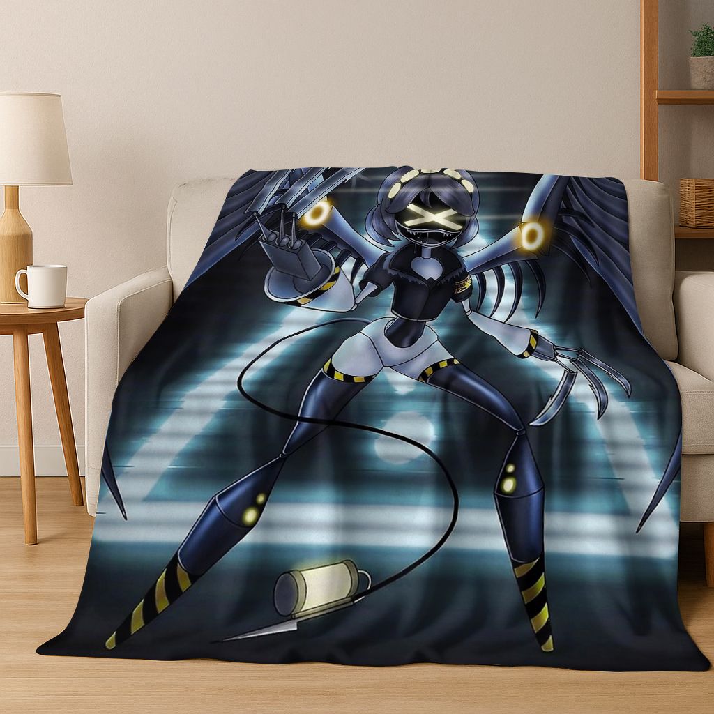 Cartoon Murder Drones Uzi Robot Art Flannel Blanket,Cozy Soft Throw Blanket for Home Bedroom Bed Sofa Picnic Cover Gift Kids