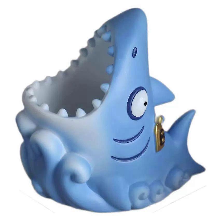 Cartoon Shark Pencil Holder Decorative Storage Ornament