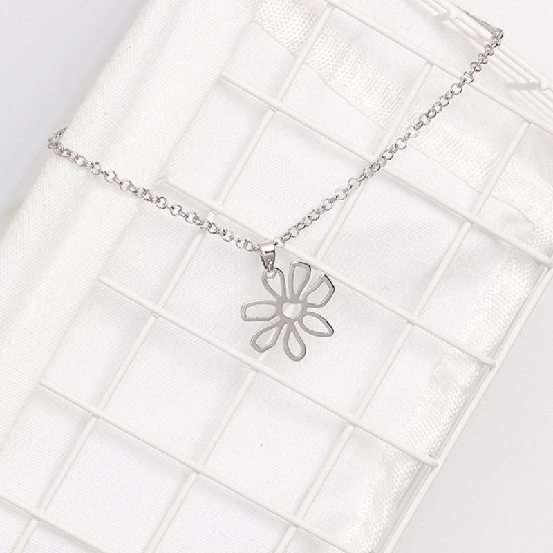 Ожерелье с цветочной подвеской для женщин, геометрическое однослойное ожерелье, регулируемая цепочка на шею, модные хипстерские украшения