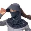 Breathable Full-Face Sunscreen Cap Wide Cap Brim Ice Silk Face Cover Neck Wrap Cover  Climbing