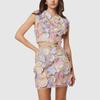 Spring 2025 Women's Embroidered Floral Sleeveless Crop Top & Skirt Set