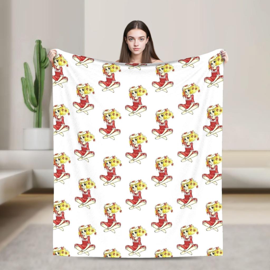 Candy Candy And Terry Anime Blanket Warm Soft Funny Plush Bedding Throws For Couch Bed Travel Flannel Bedspread Bed Cover