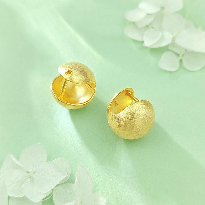 Серьги-гвоздики из стерлингового серебра S925, матовые, с текстурой - Женский простой дизайн, роскошный, европейский и американский стиль