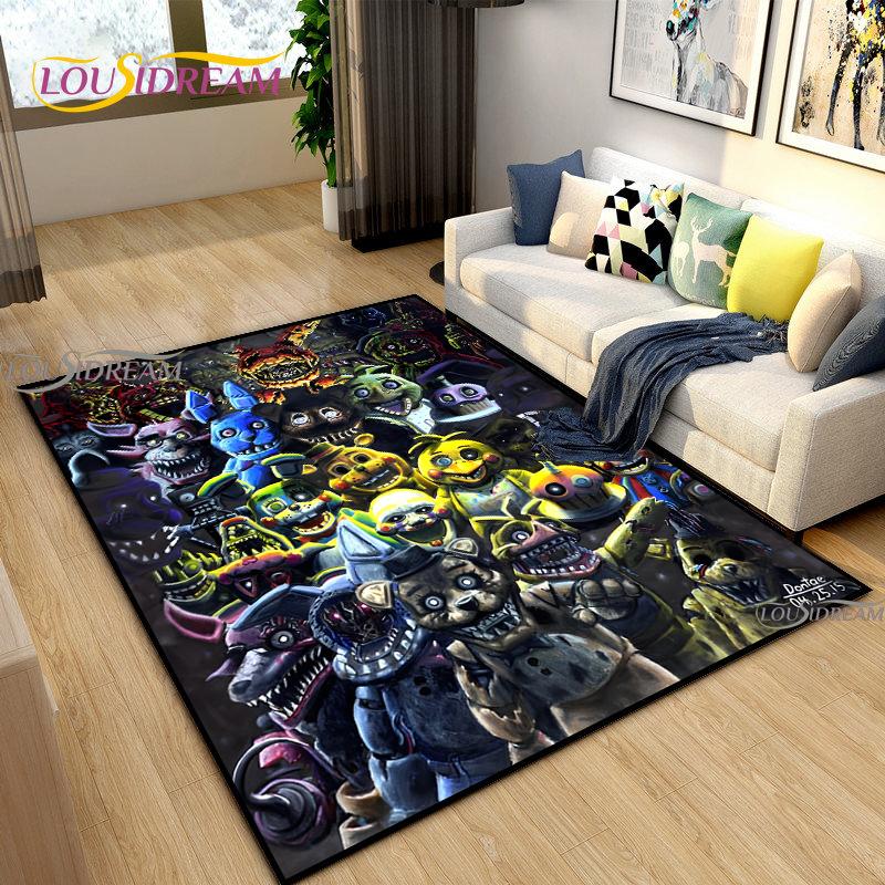 Horror Bear Night Game Carpet for Living Room Bedroom Rug Kitchen Kids Door Unslip Floor Mat Birthday gift photography props Rug