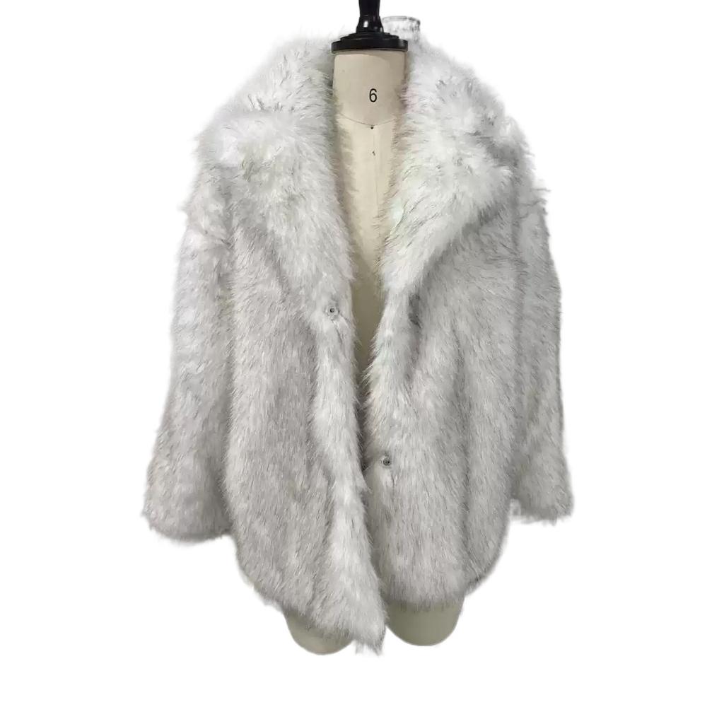 Женские роскошные пальто из искусственного меха с лацканами, модные, уличные, с длинными рукавами, оверсайз, кардиган, куртка, толстая, зимняя, теплая, женская верхняя одежда