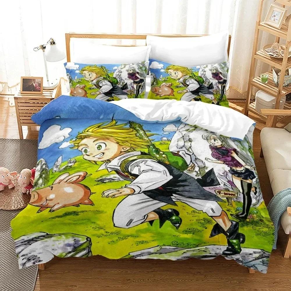 Anime Seven Deadly Sins Bedding Set Boys Girls Twin Queen Size Duvet Cover Pillowcase Bed Kids Adult Fashion Home Textileextile