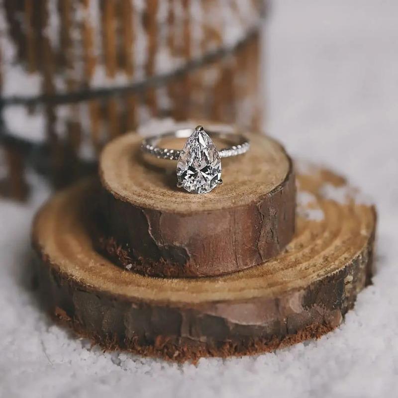 Кольца для помолвки из стерлингового серебра 925 пробы Trumium 2 CT с драгоценными камнями и кубическим цирконием, обручальные кольца для женщин, ювелирные украшения, подарки