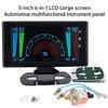 6 In1 Car Digital Gauge Oil Pressure Tachometer RPM Voltage Oil Temperature Water Temp Clock Gauge Sensors 1/8NPT For 12V Car