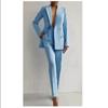 Elegant Blazer Suit Wide Leg Pants Two Piece Sets Outfits for Women Classic OL Work Street Outfit Tracksuit