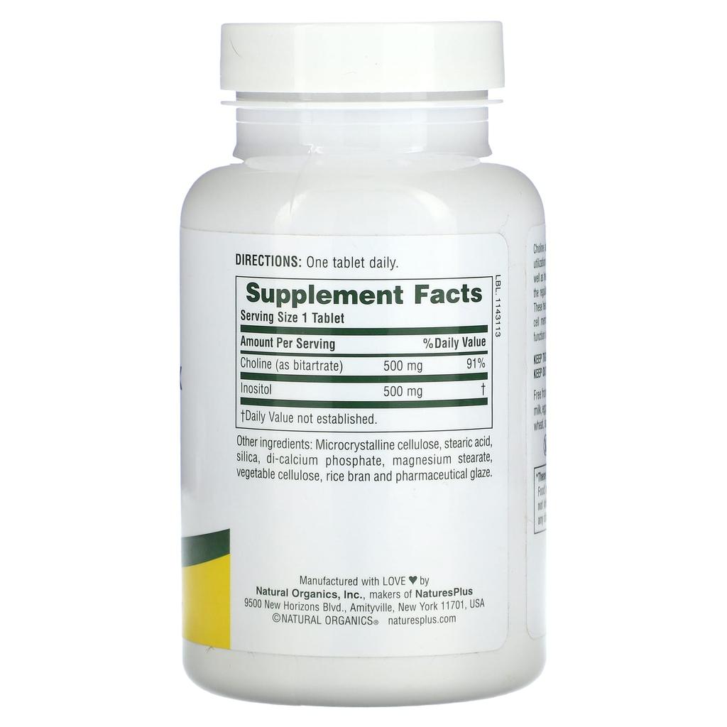 Choline & Inositol, 500/500 Mg, 60 Tablets