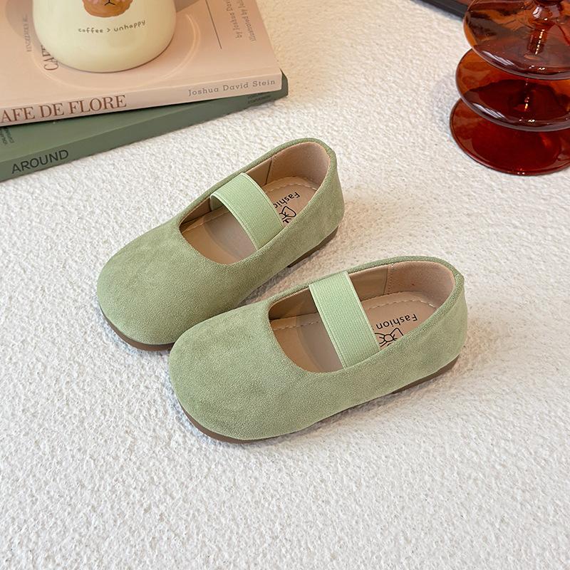 Туфли для танцев для девочек Слипоны Детские мокасины Однотонные конфетные цвета Ins Трендовые 2025 Новые туфли-балетки для девочек Мягкая подошва Круглый носок