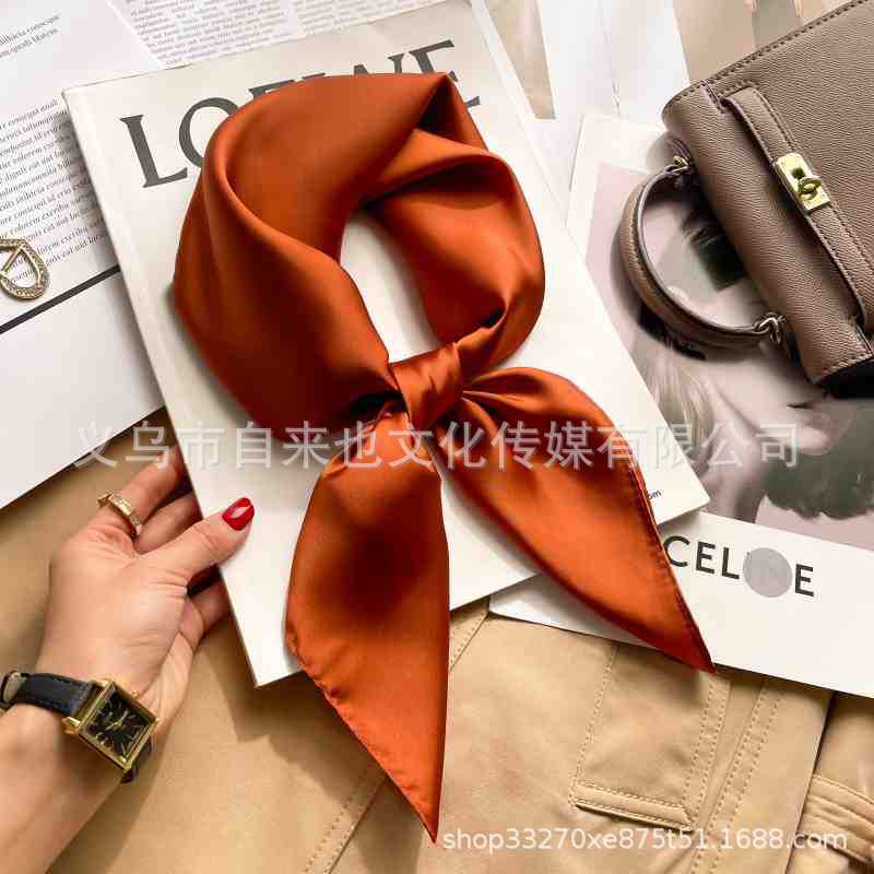 Versatile fashion floral 71 imitation silk square scarf scarf high-end polka dot neck silk scarf rhombus spring