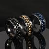 New Cool Stainless Steel Rotatable Couple Ring High Quality Spinner Chain Rotable Rings for Women Man Punk Jewelry Party Gift