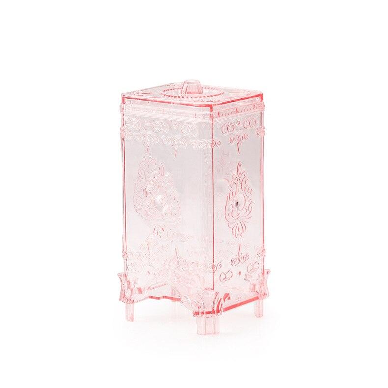 1pcs Desktop Cotton Pad Storage Box Plastic Transparent Box Creative European Cosmetics Storage Box WBL