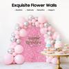 20PCS Pink Flower Wall Panels Artificial Silk Flowers for Wedding Decor,Party Backdrop,Photo Booth Wall,Home & Event Decoration