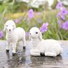 Фигурка ягненка из смолы, статуэтка семьи маленьких овец, деревенская скульптура животных для сада фей, двора, патио, декор для ландшафтного дизайна