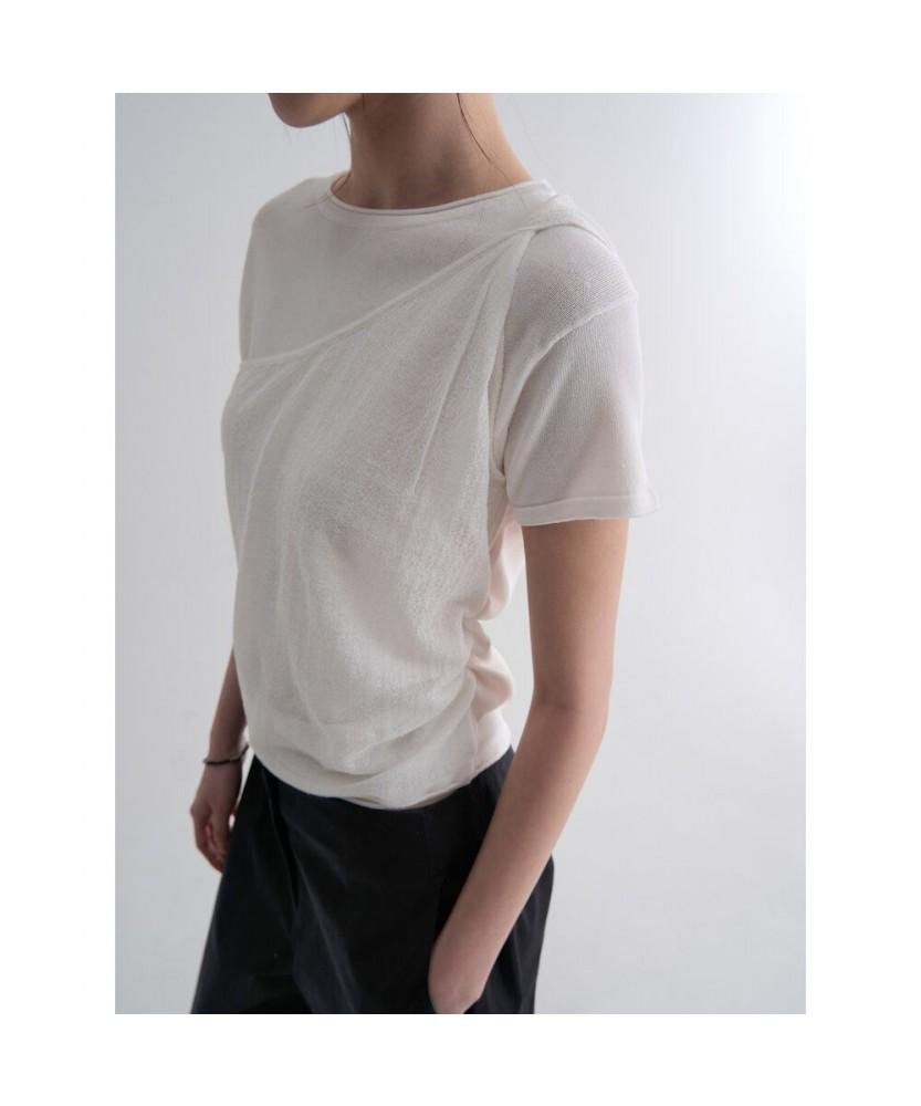 8SECONDS Layered Short Sleeve Pullover Ivory