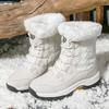 Winter Snow Boots for Women's Outdoor Travel Waterproof Anti Slip Thickened Warm High Top Cotton Shoes Women's Midsole Boots