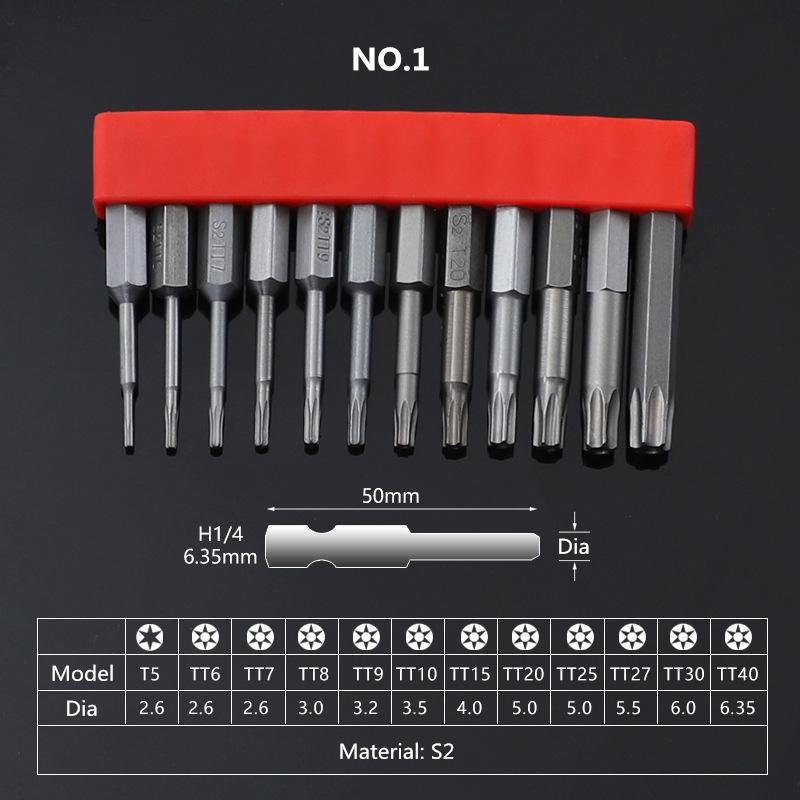 12 шт. 1/4" шестигранник 50 75 100 мм S2 сплав отвертка биты магнитный набор PH электрическая отвертка биты набор инструментов ручной инструмент
