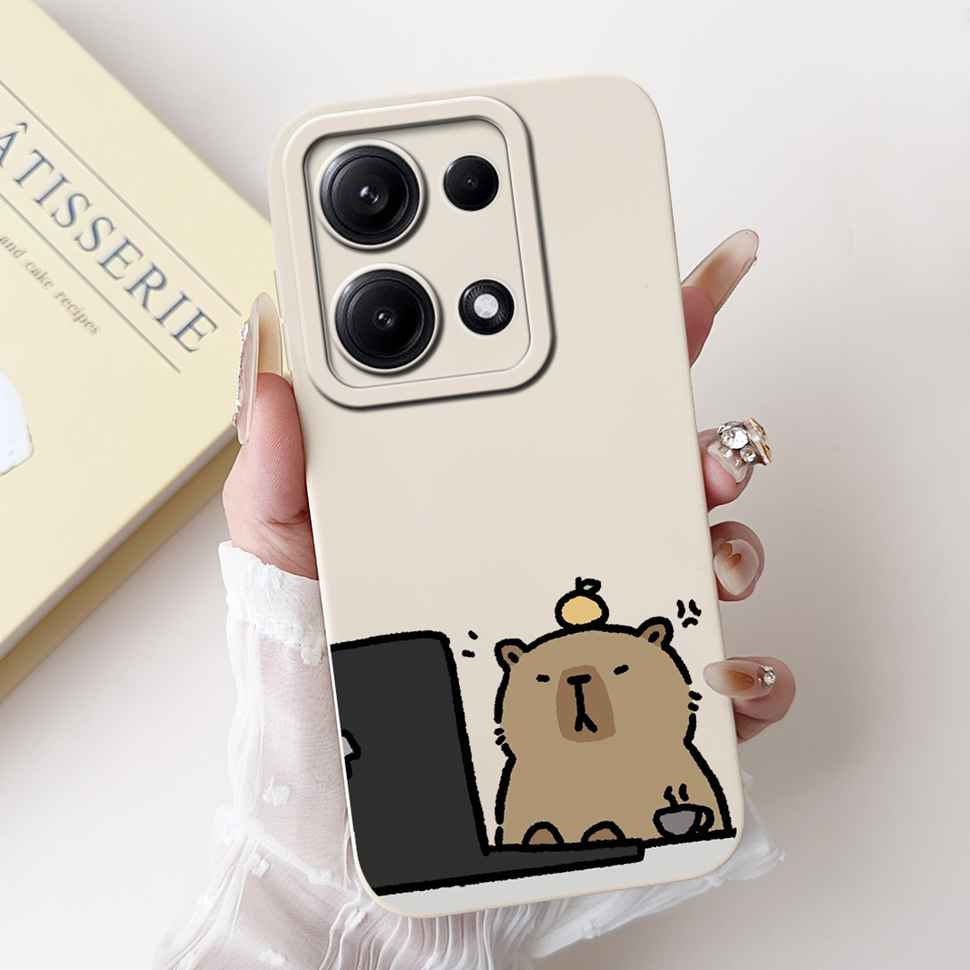 Простой силиконовый чехол для Redmi Note14s 4G Capa Милый панда кролик Ударопрочная задняя крышка для чехла телефона Xiaomi Redmi Note 14S