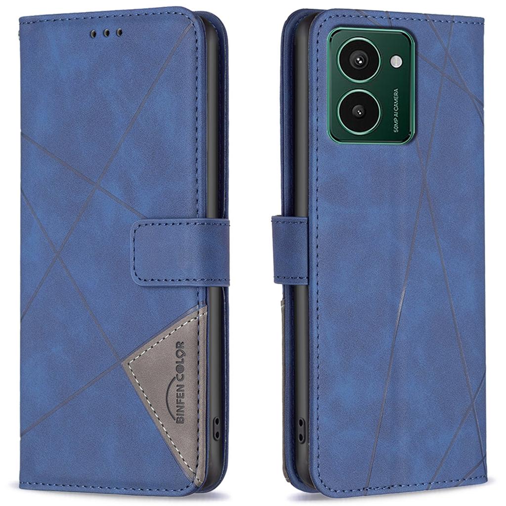 BINFEN COLOR For HMD Pulse+ Phone Cases Wallet Stand Geometry Imprinted Leather Cover
