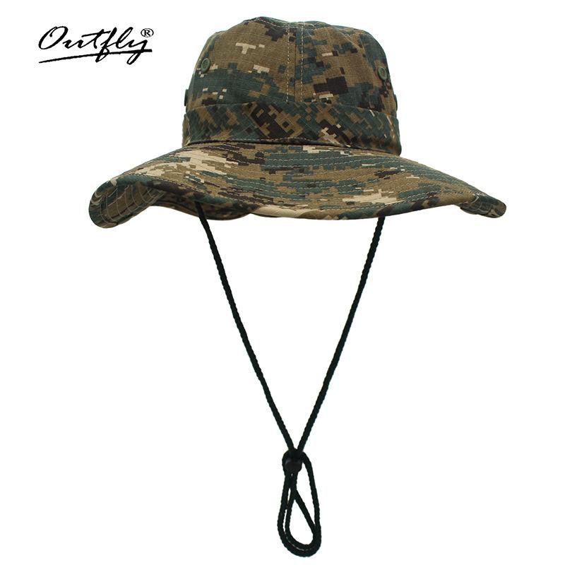 Fan Tail Magic Adjustment Camouflage Bucket Hat Outdoor Sun Protection Visor Hat Women Summer Sun Protection Fishing Hat Jungle Hat
