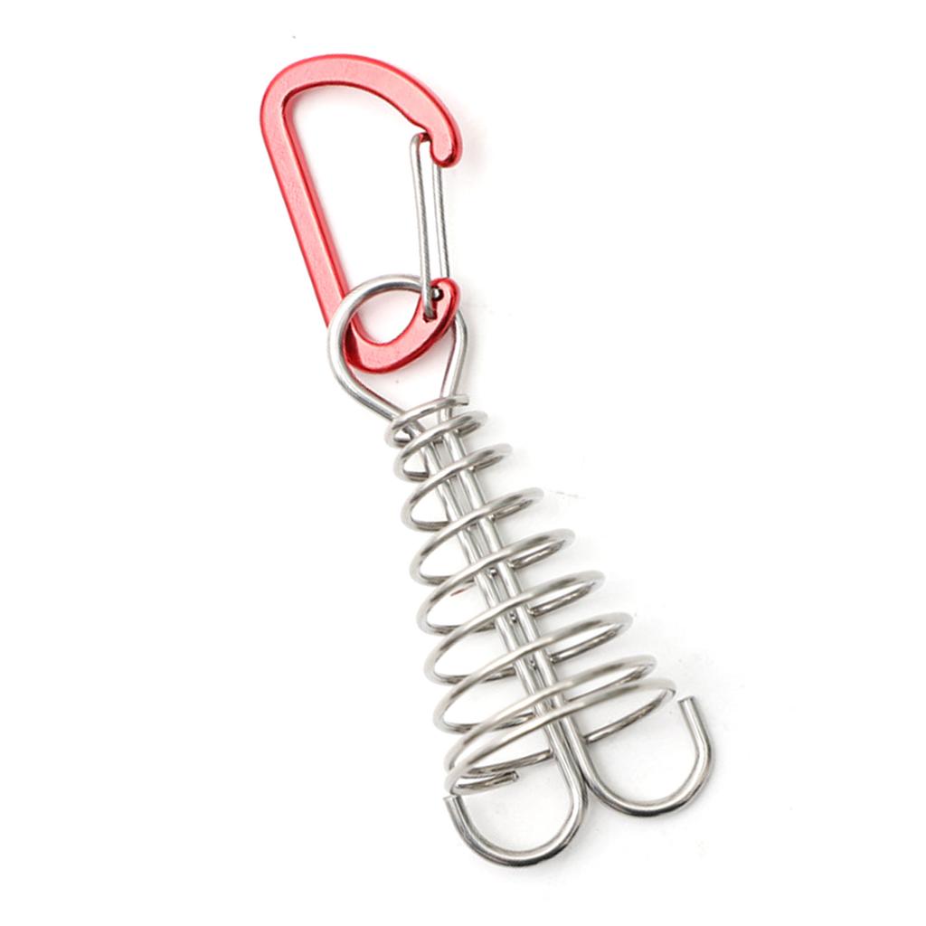 Deck Anchor Pegs with Spirng Buckle Retractable Spring Aluminium Alloy Wind Rope Anchor Outdoor