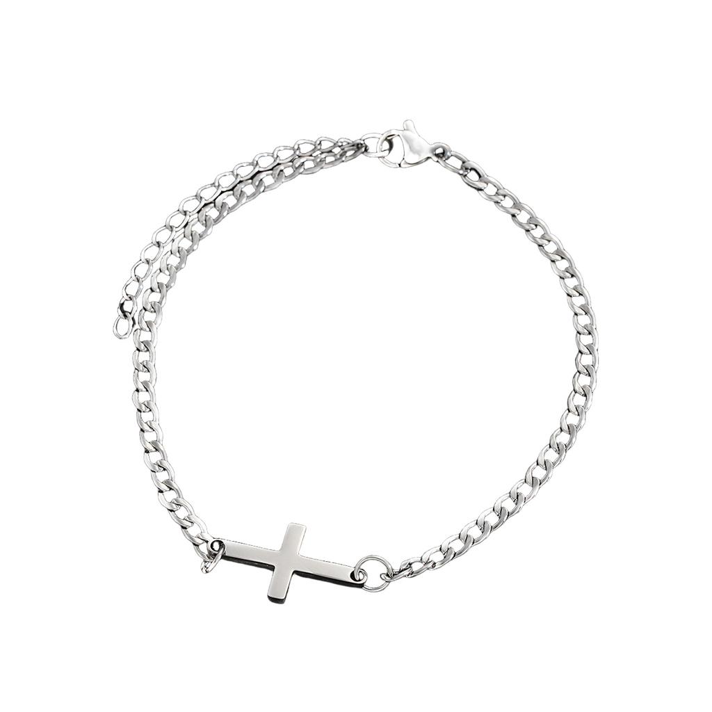 1 шт. кубинский мужской браслет-цепочка с регулируемым браслетом-крестом из нержавеющей стали